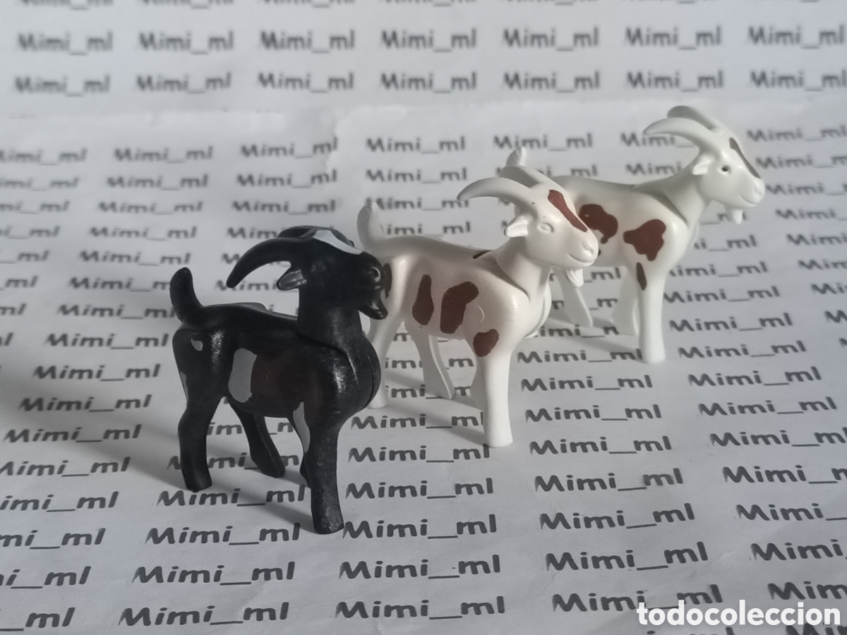 Playmobil: Playmobil 3 cabras montesas 2 blancas y 1 negra animales granja