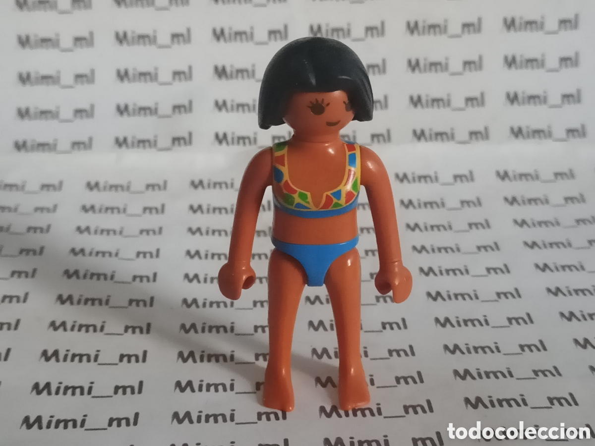 Playmobil: Playmobil figura mujer bikini piel morena piscina playa vacaciones