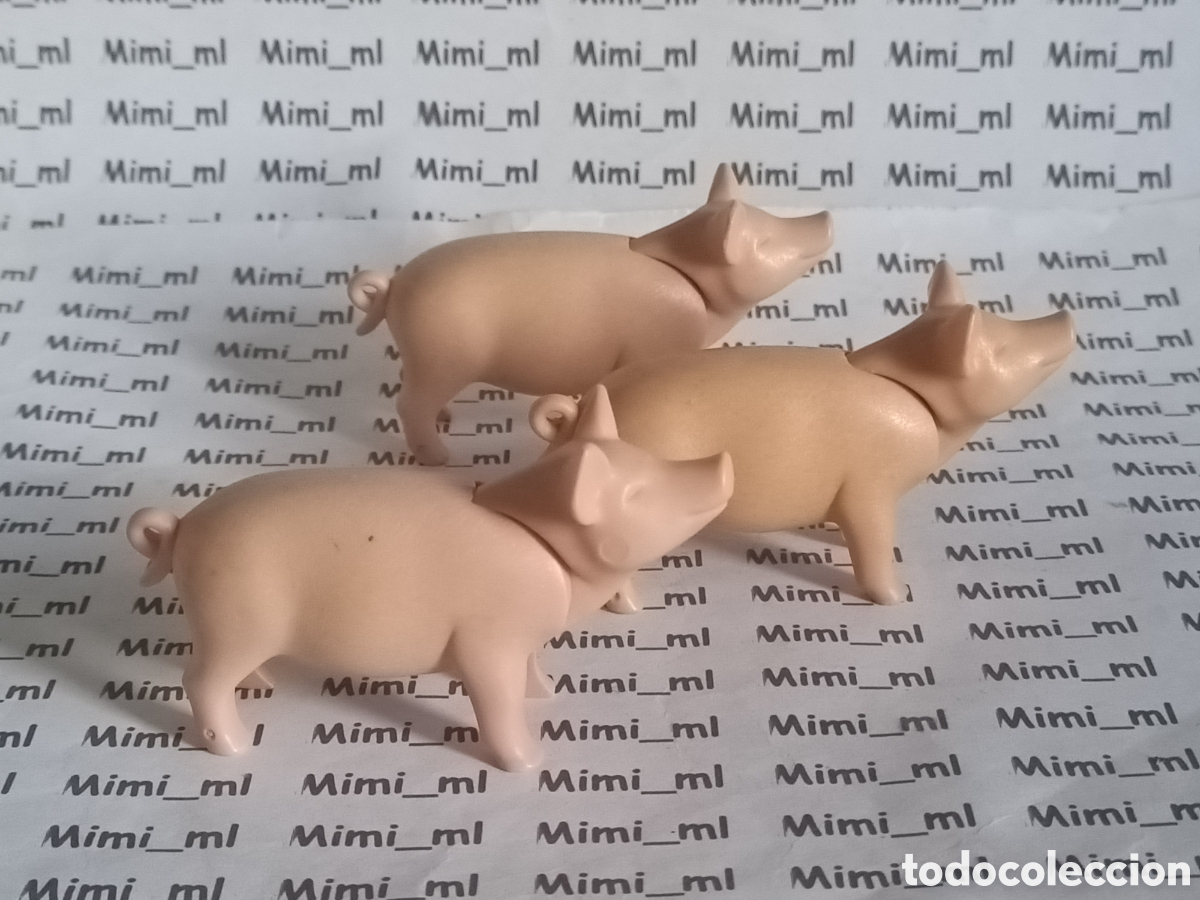 Playmobil: Playmobil 3 cerdos adultos granja medieval western oeste country animales