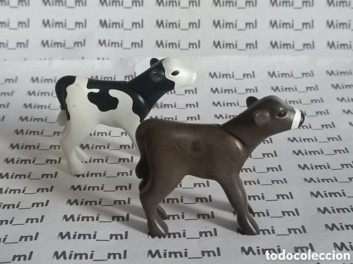 Playmobil: Playmobil 2 terneros vaca animales granja country medieval western oeste