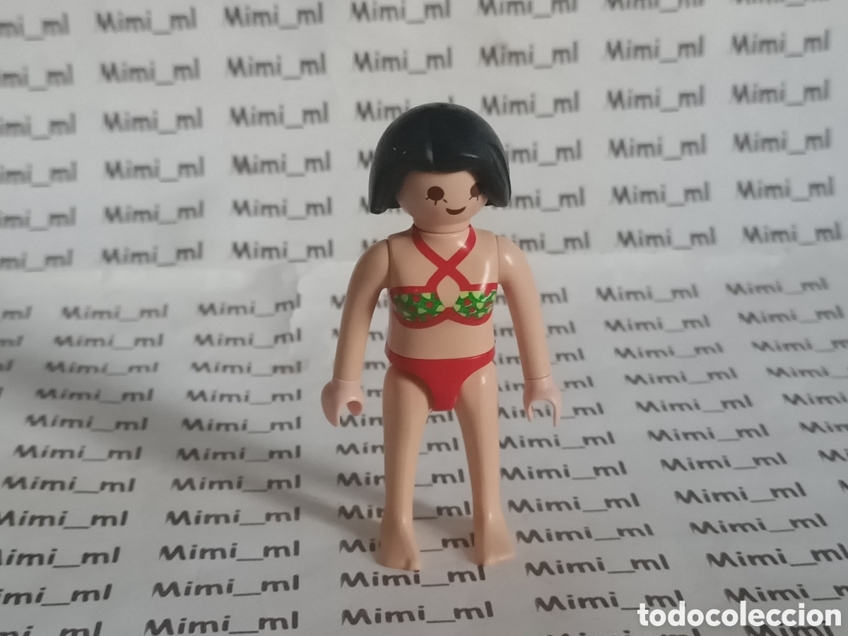 Playmobil: Playmobil figura mujer bikini playa vacaciones piscina ba&ntilde;ador