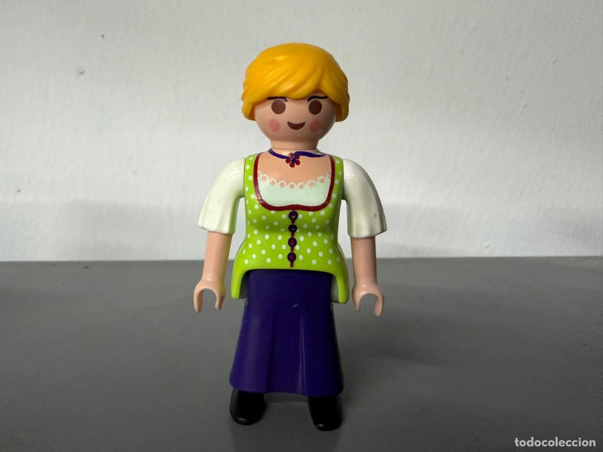 Playmobil: PLAYMOBIL FIGURA MUJER CAMPESINA FALDA LARGA BELEN MEDIEVAL -MIX28