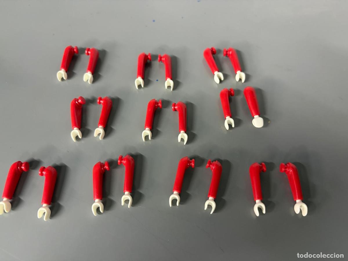 Playmobil: PLAYMOBIL LOTE 10 BRAZOS ROJOS CON MANOS BLANCAS SIMULANDO GUANTES RECAMBIO