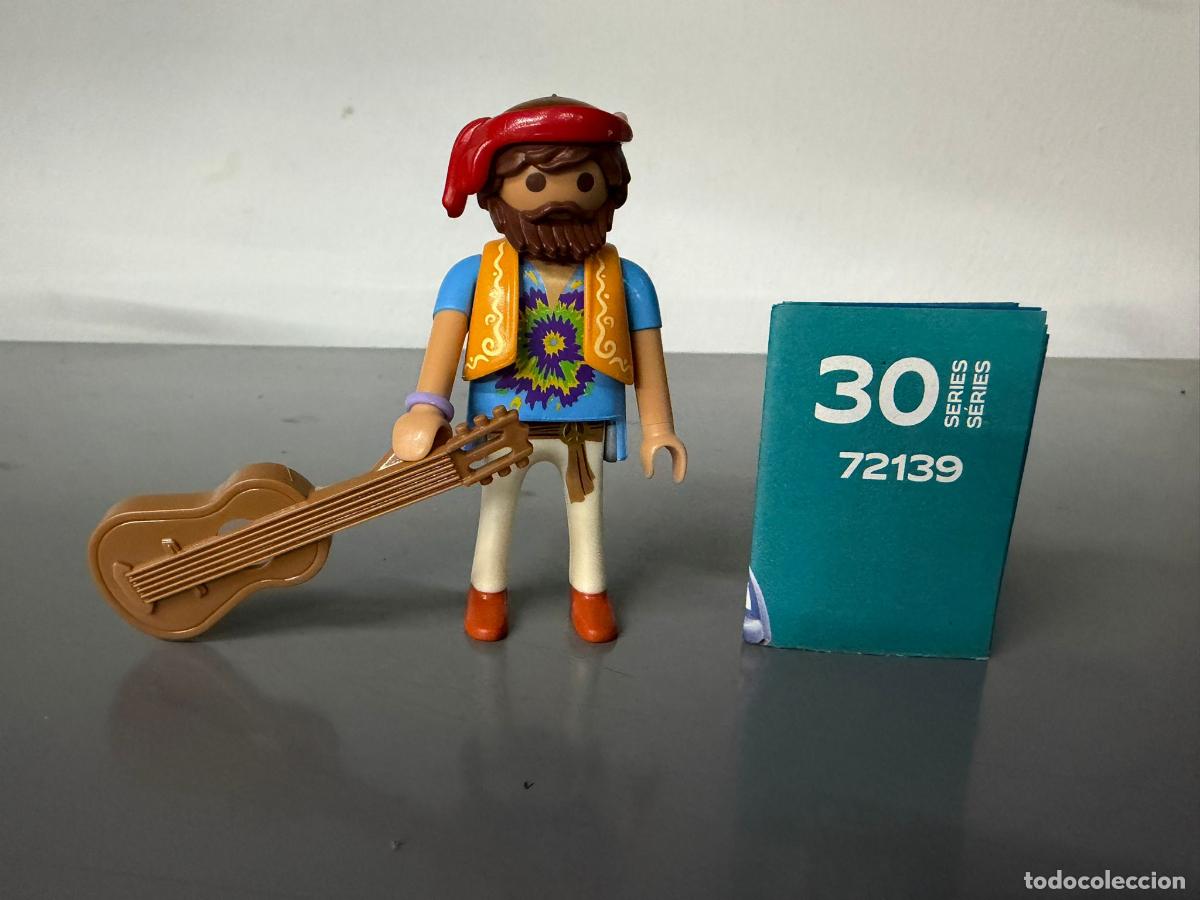 Playmobil: PLAYMOBIL FIGURA GUITARRETA HIPPIE GUITARRA SERIE 30 SOBRE SORPRESA