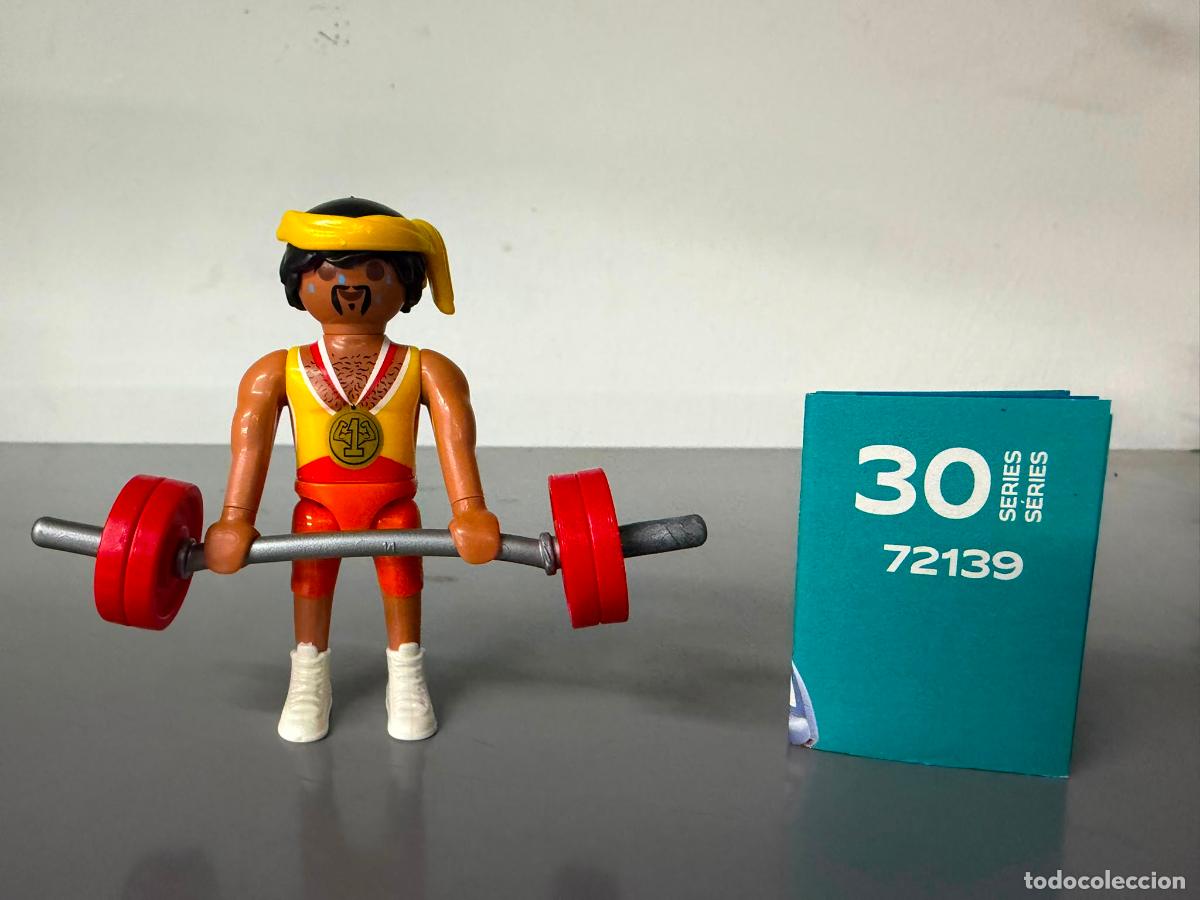 Playmobil: PLAYMOBIL FIGURA DEPORTISTA PESAS GIMNASIO GYM SERIE 30 SOBRE SORPRESA