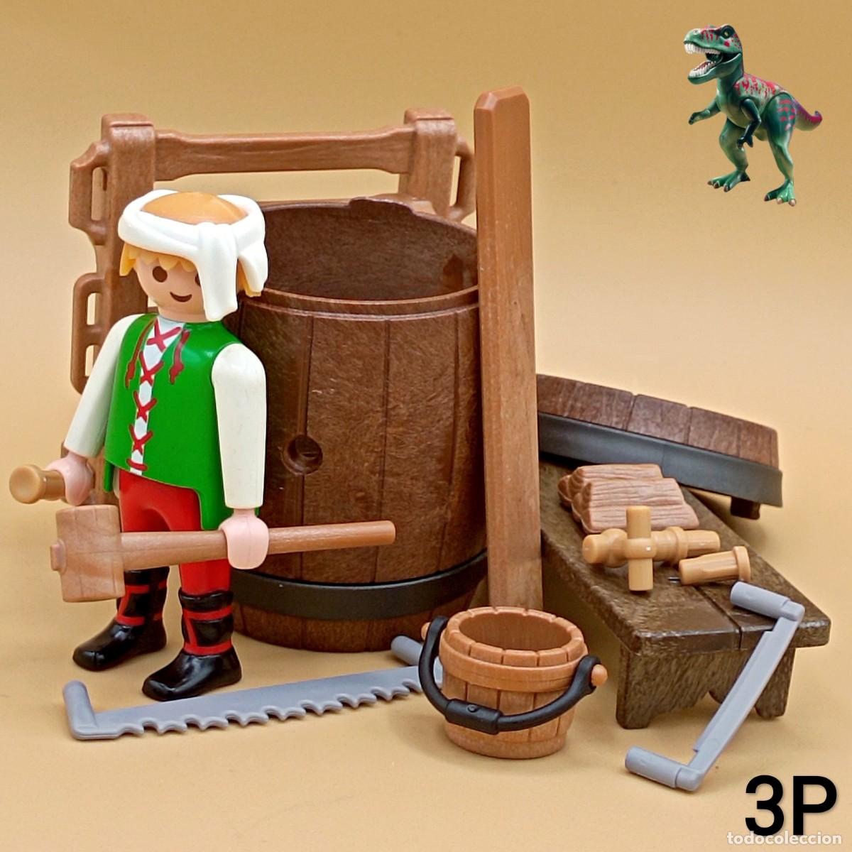 Playmobil: Playmobil tonelero carpintero artesano barril tonel vino cerveza trabajador medieval