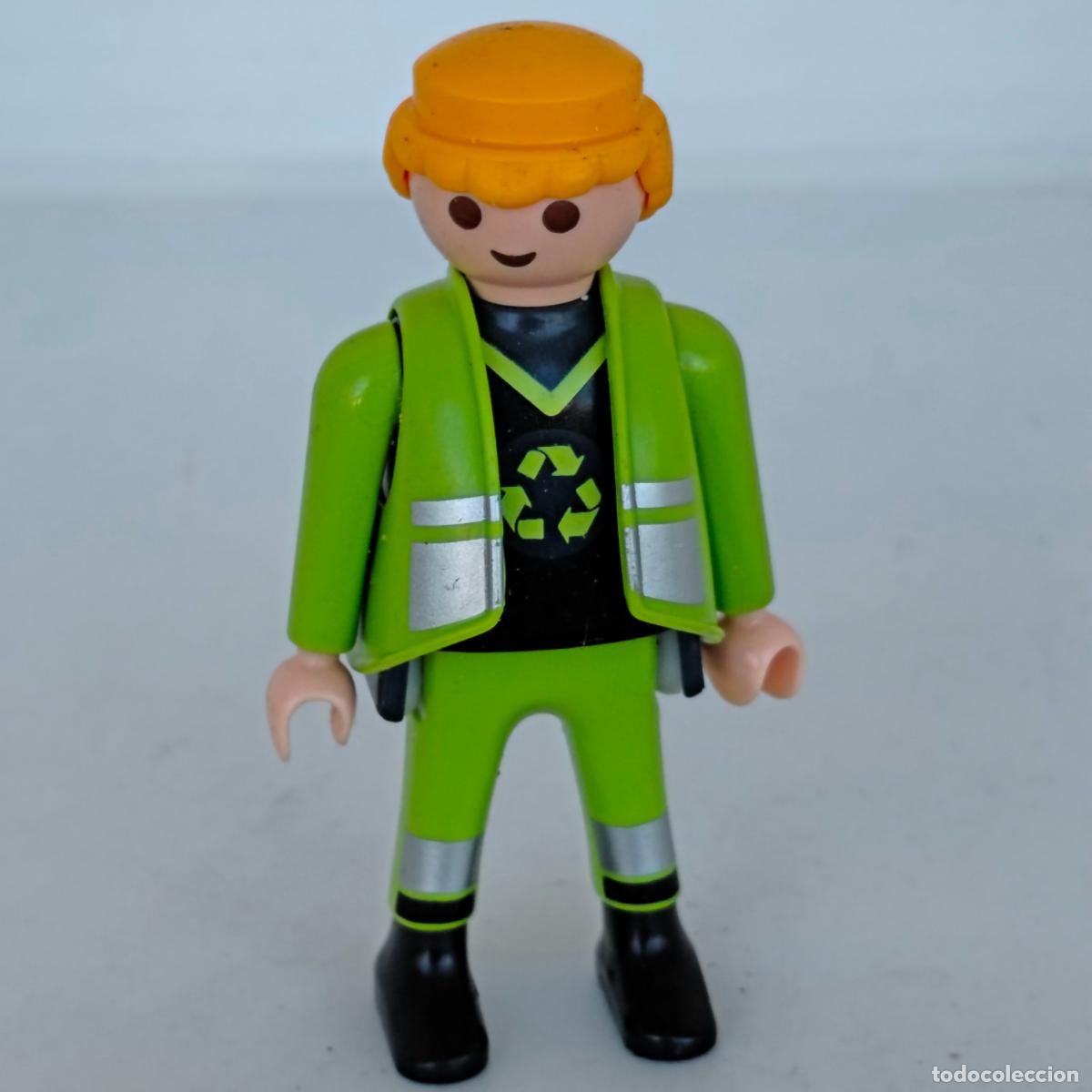 Playmobil: 1997 cami&oacute;n basura basurero Playmobil Operario, Trabajador de planta de reciclaje