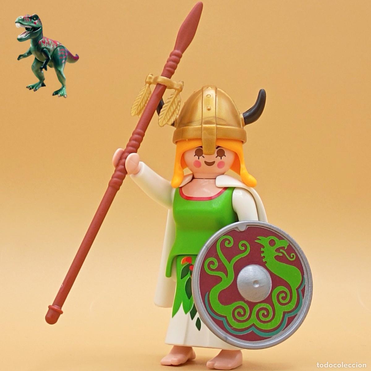 Playmobil: Playmobil figura doncella escudera mujer guerrera vikinga valquiria valkiria medieval