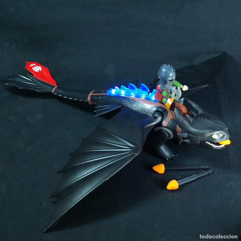 Playmobil: Playmobil C&oacute;mo Entrenar Tu Dragon Hipo y Desdentao Entrenando 9246 con luz a pila, dispara ☼
