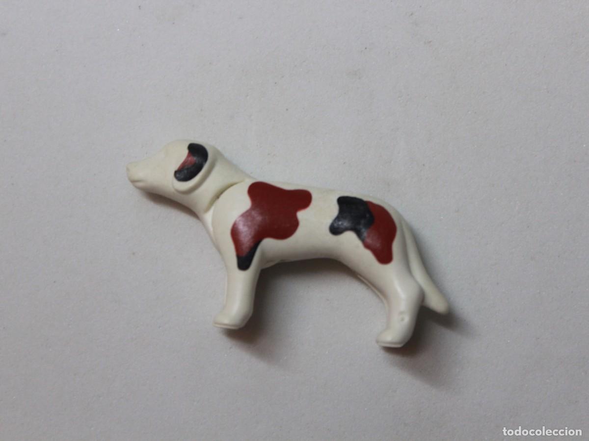 Playmobil: Accesorio playmobil perro blanco manchas marrones y negras animal mascota