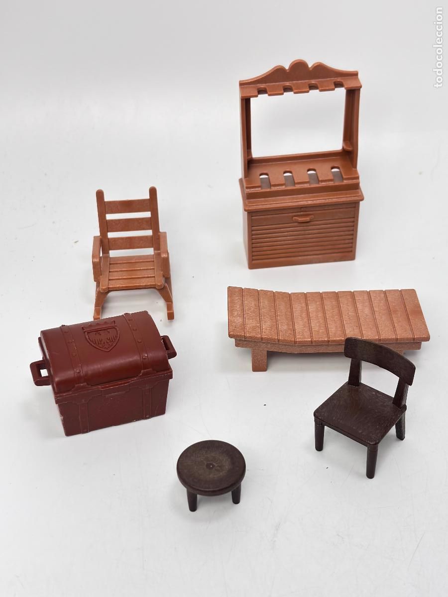 Playmobil: Playmobil lote silla armero cama ba&uacute;l silla taburete