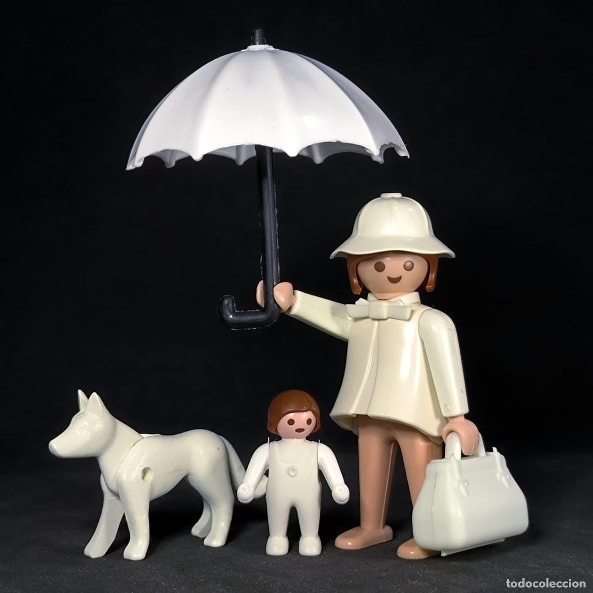 Playmobil: Playmobil mujer con bebe y paraguas blanco ☼