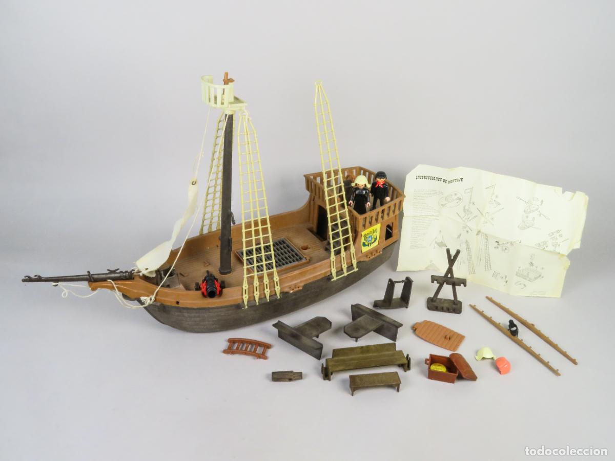 Playmobil: Playmobil Barco pirata Gale&oacute;n 3550 a&ntilde;os 70 - 80 ca&ntilde;&oacute;n 2 figuras instrucciones montaje tesoro