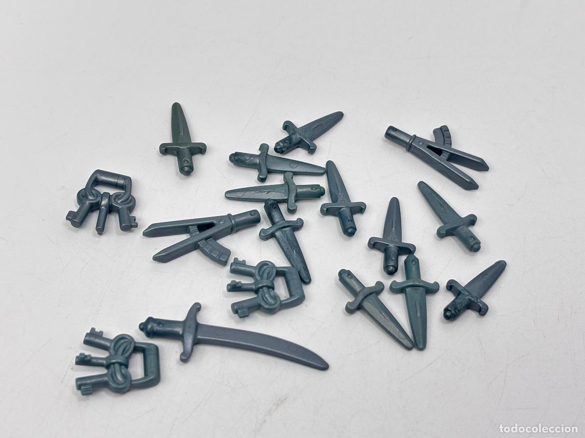 Playmobil: Playmobil lote daga espada llave azulada medieval pirata