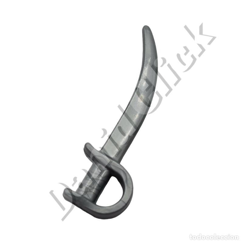 Playmobil: Playmobil Espada Sable Pirata de Hoja Curva Color Gris Plata
