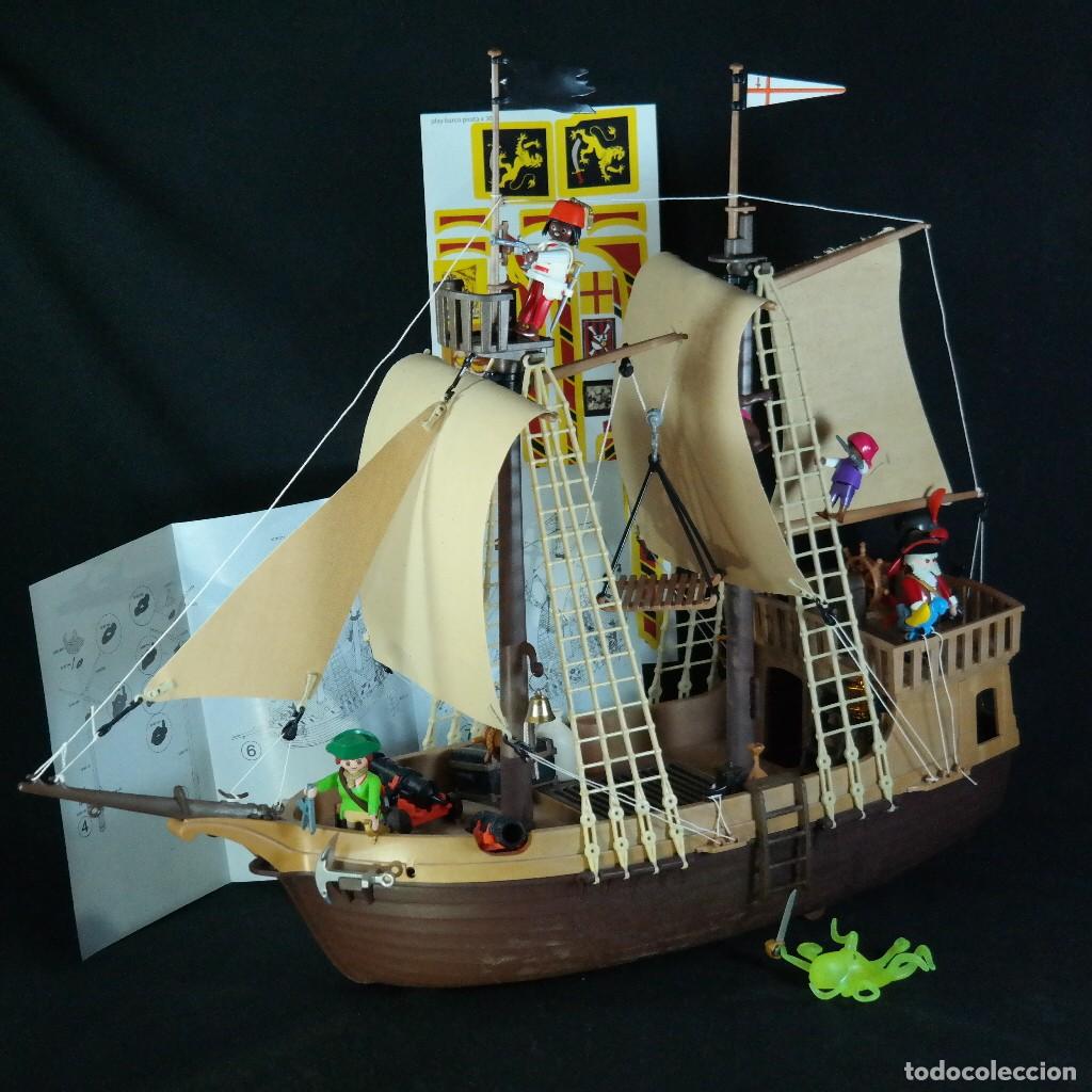 Playmobil: Playmobil barco pirata con tripulacion, accesorios y calcomania ( sin peso de metal ) ☼