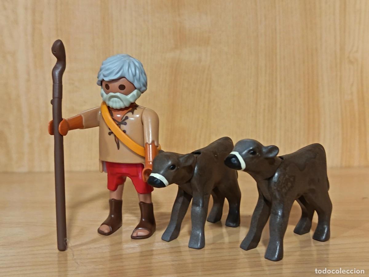 Playmobil: PLAYMOBIL BELEN ,ALDEANO PASTOR CON TERNEROS - 22/7/26