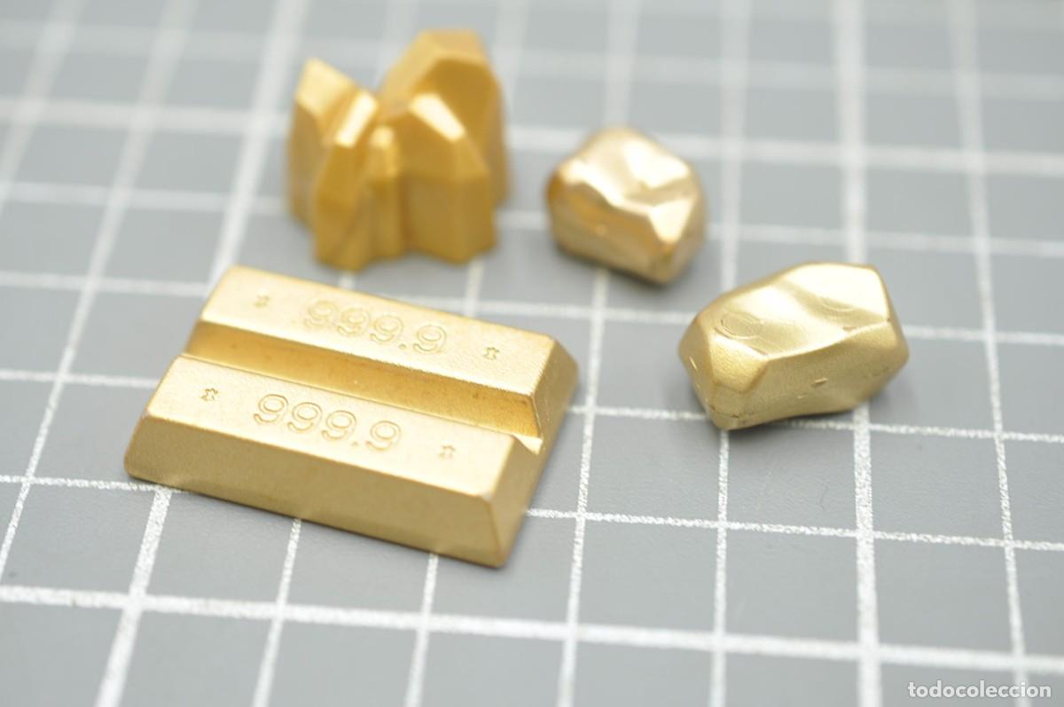Playmobil: WSK106 pq&ntilde; Playmobil, lingote, mineral, pepitas de oro