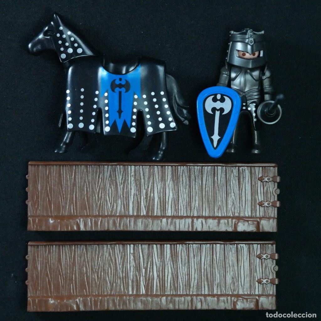 Playmobil: Playmobil caballero medieval con caballo y vallas ☼