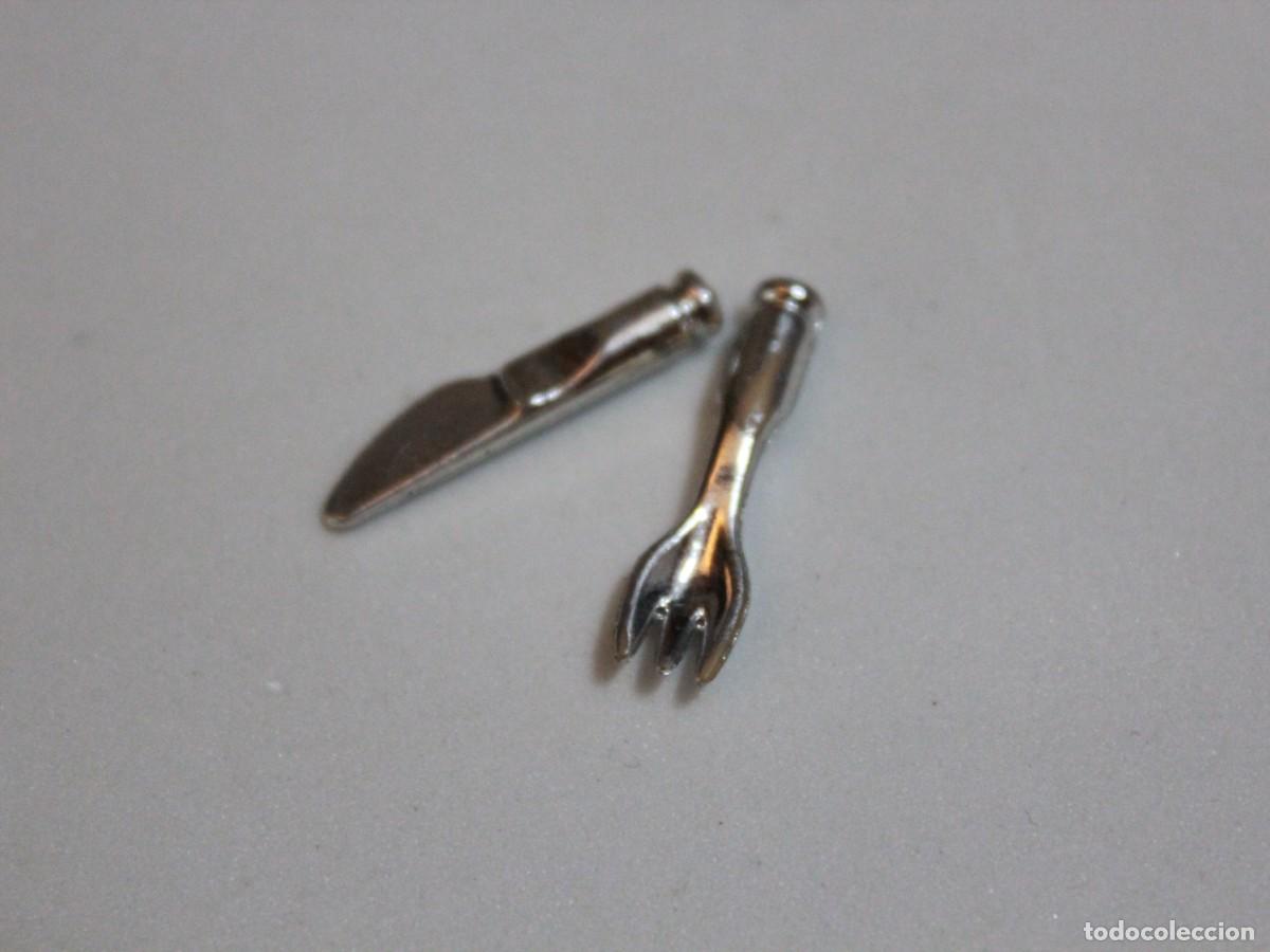 Playmobil: Playmobil accesorios cuchillo y tenedor plateados cubiertos cocina