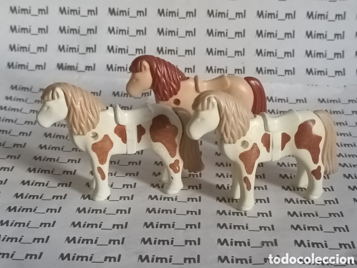 Playmobil: Playmobil 3 ponis animales granja caballos pony