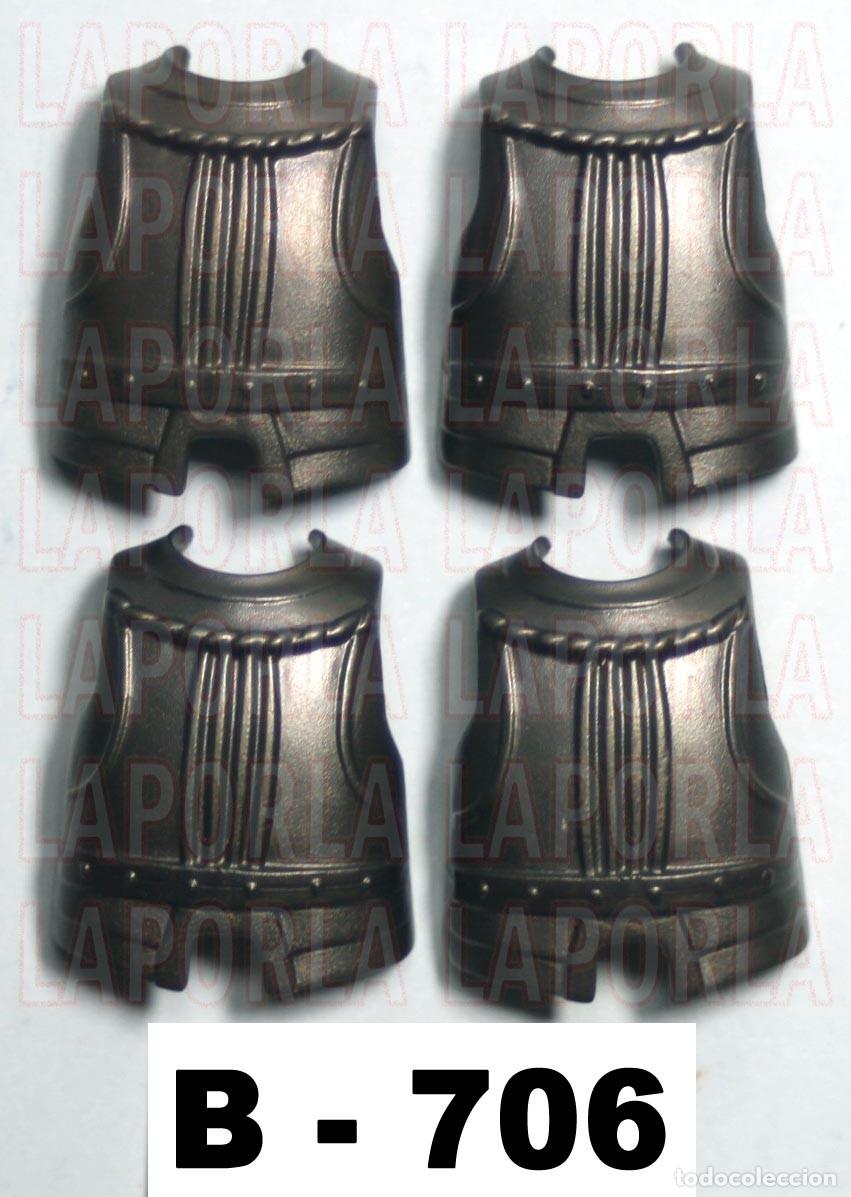 Playmobil: PLAYMOBIL 4 ARMADURAS PETOS MEDIEVAL - CABALLERO SOLDADO CASTILLO TORNEO (B-706)