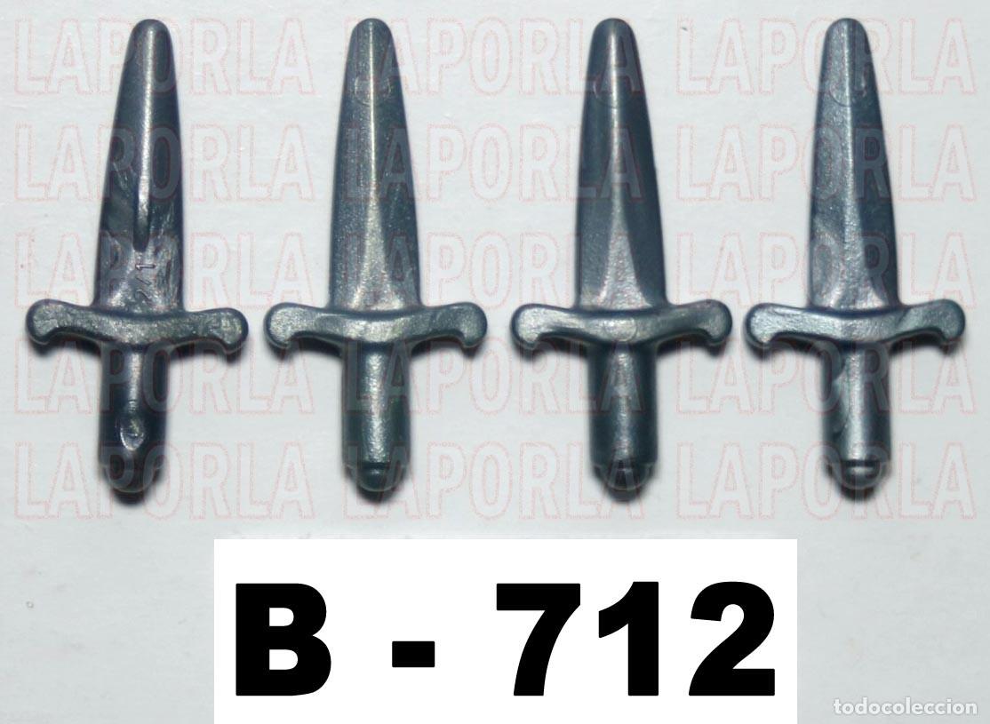 Playmobil: PLAYMOBIL 4 DAGAS CORTAS - PU&Ntilde;AL CUCHILLO MEDIEVAL CABALLERO SOLDADO (B-712)