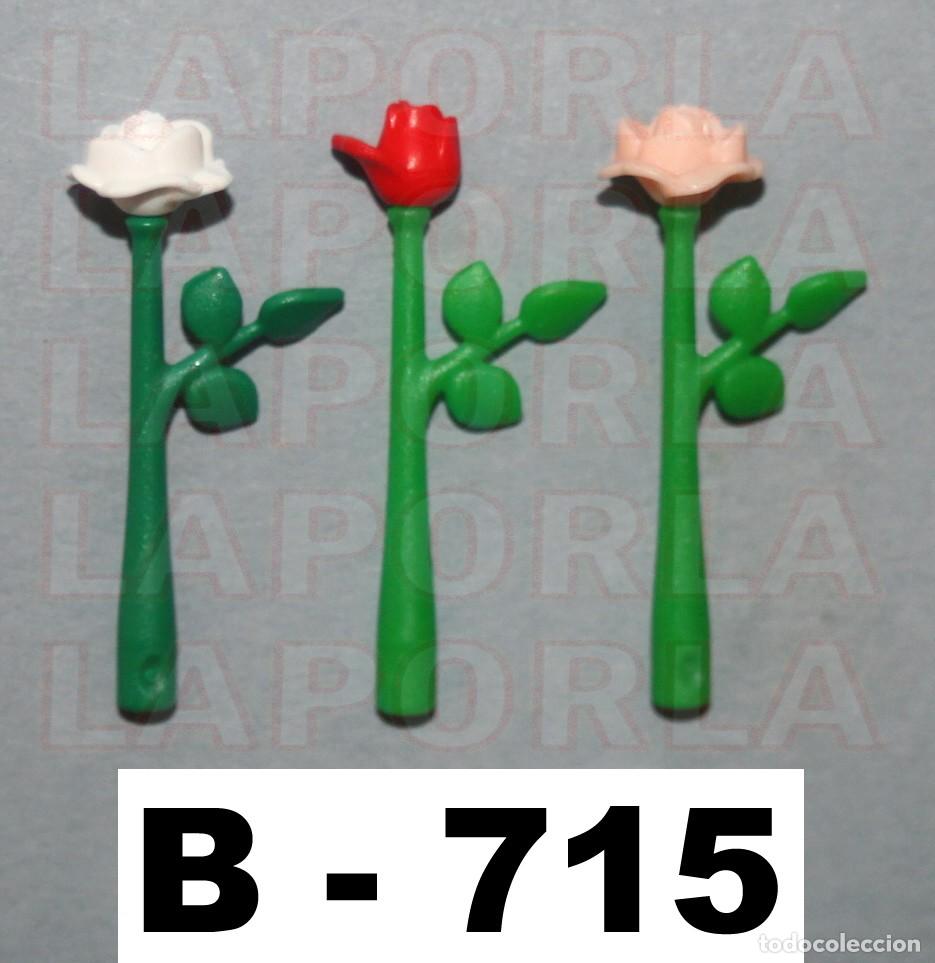 Playmobil: PLAYMOBIL 3 ROSAS EN TALLOS - HOGAR JARD&Iacute;N JARR&Oacute;N DECORACI&Oacute;N BODA REGALO (B-715)
