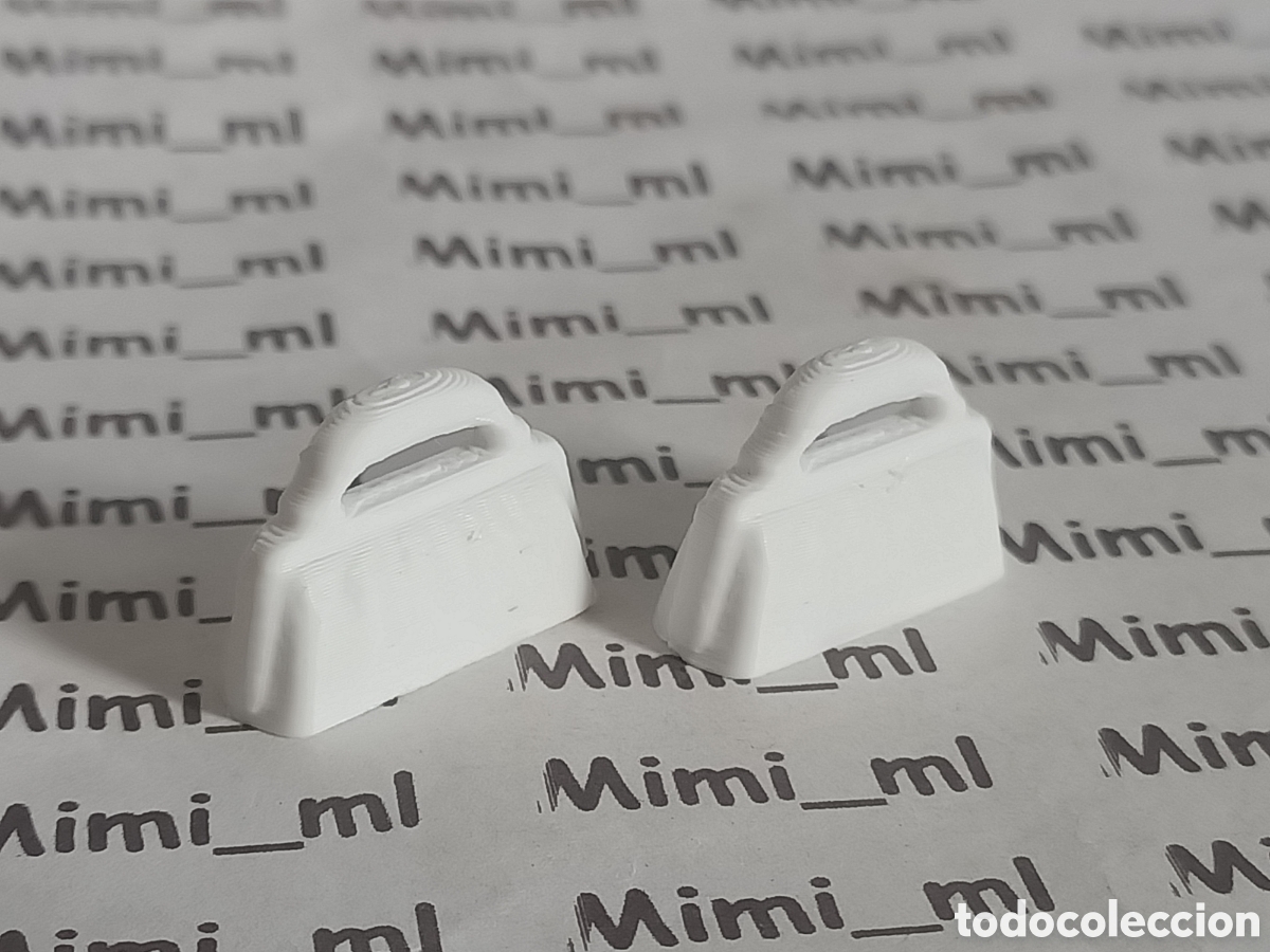 Playmobil: 2 bolsos color blanco mujer western oeste en impresi&oacute;n 3d serie rosa