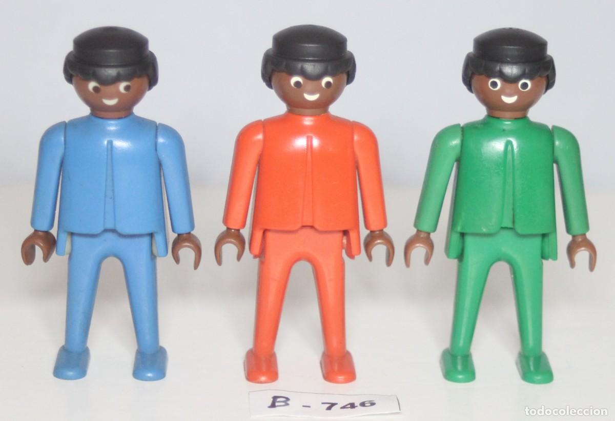 Playmobil: PLAYMOBIL 3 FIGURAS CL&Aacute;SICAS PIEL NEGRA (B-746)