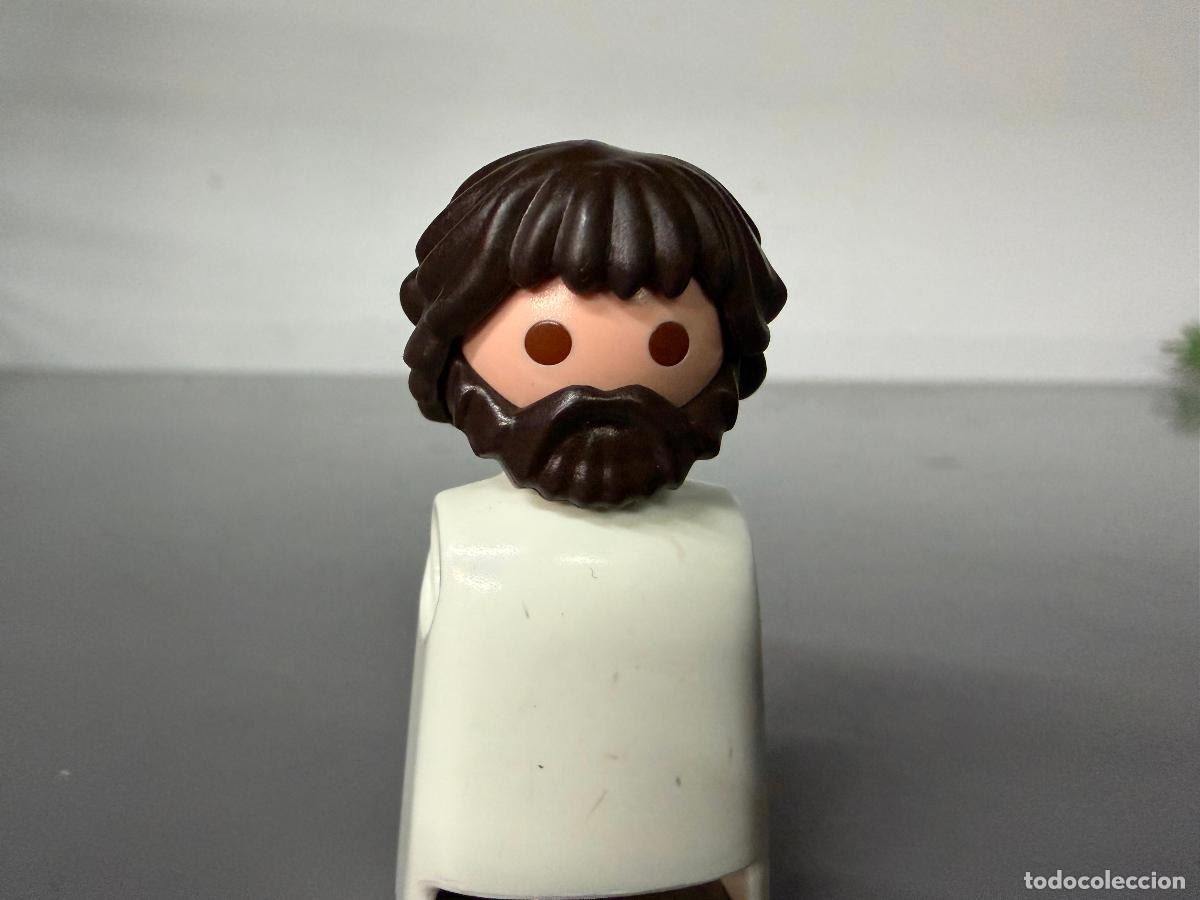 Playmobil: PLAYMOBIL cabeza +pelo peluca color chocolate + barba recambio- las 3 cosas