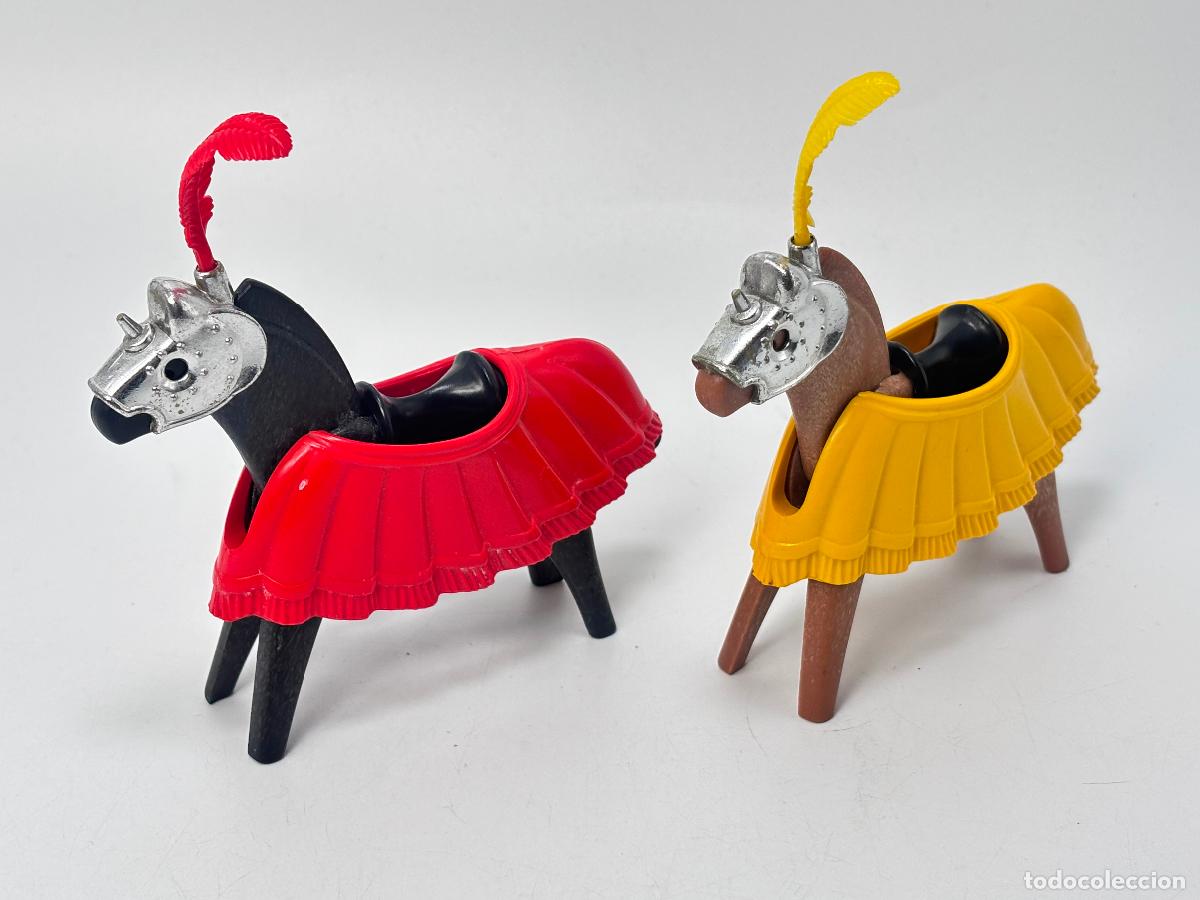 Playmobil: Playmobil 3265 lote caballo con manta y pluma torneo medieval