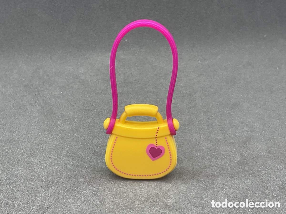 Playmobil: ACCESORIO PLAYMOBIL. BOLSO AMARILLO CON CINTA GRANATE.