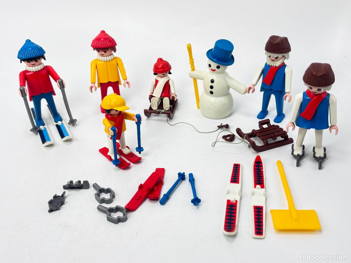 Playmobil: Playmobil 3467 lote figura mu&ntilde;eco nieve trineo esqu&iacute;s