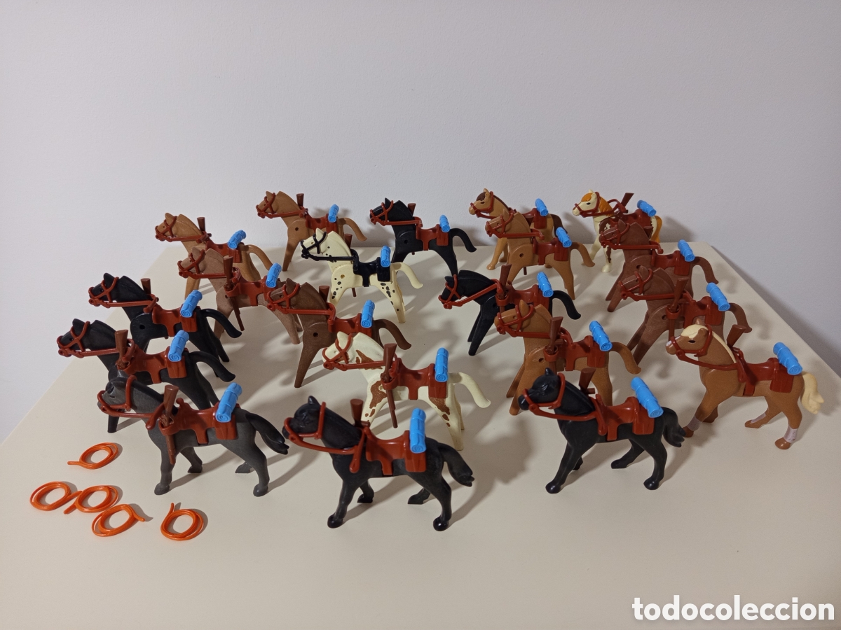 Playmobil: Playmobil lote de 20 caballos completos y excelentes
