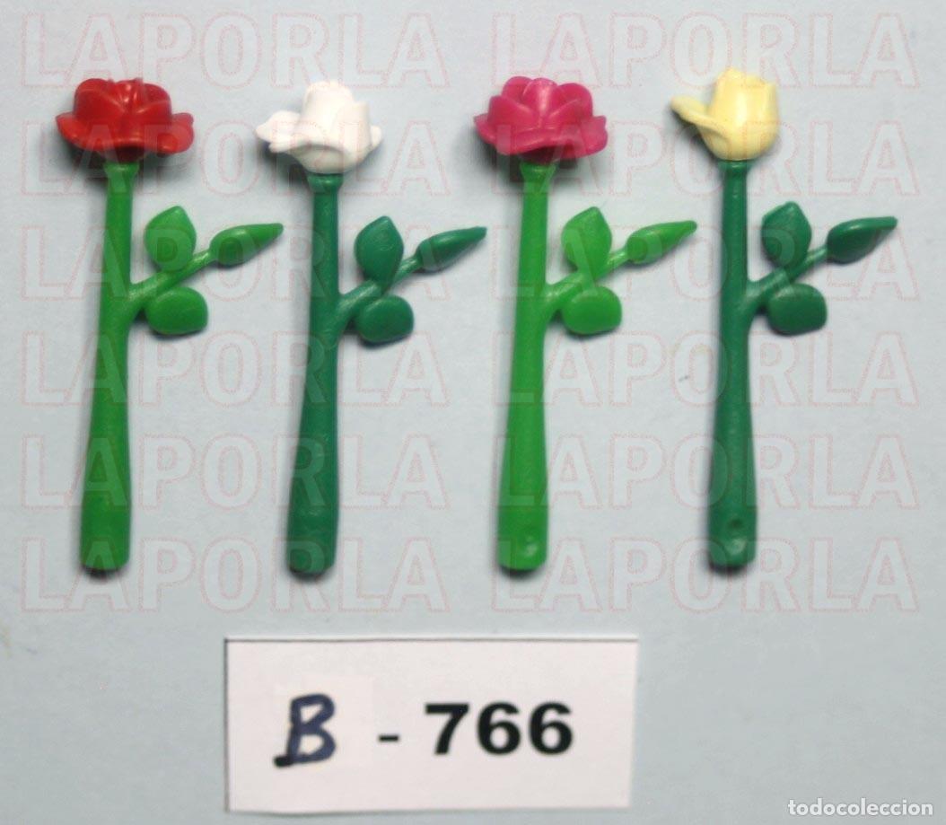 Playmobil: PLAYMOBIL 3 ROSAS EN TALLOS - HOGAR FANTAS&Iacute;A DECORACI&Oacute;N JARR&Oacute;N REGALO JARD&Iacute;N BODA (B-766)