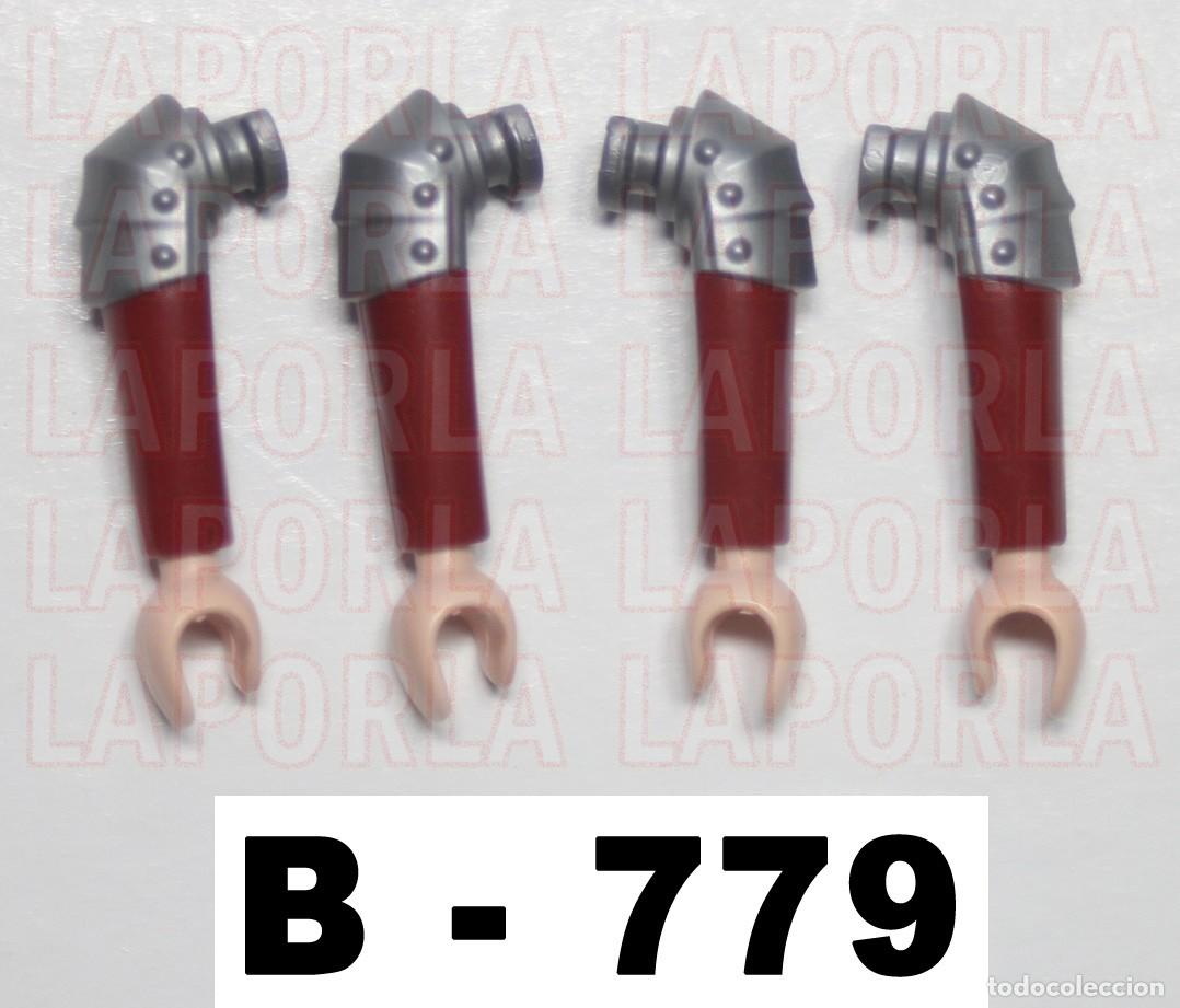 Playmobil: PLAYMOBIL 4 BRAZOS BURDEOS CON PROTECCI&Oacute;N ACERO EN HOMBRO (B-779)