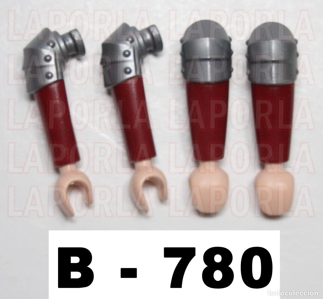Playmobil: PLAYMOBIL 4 BRAZOS BURDEOS CON PROTECCI&Oacute;N ACERO EN HOMBRO (B-780)