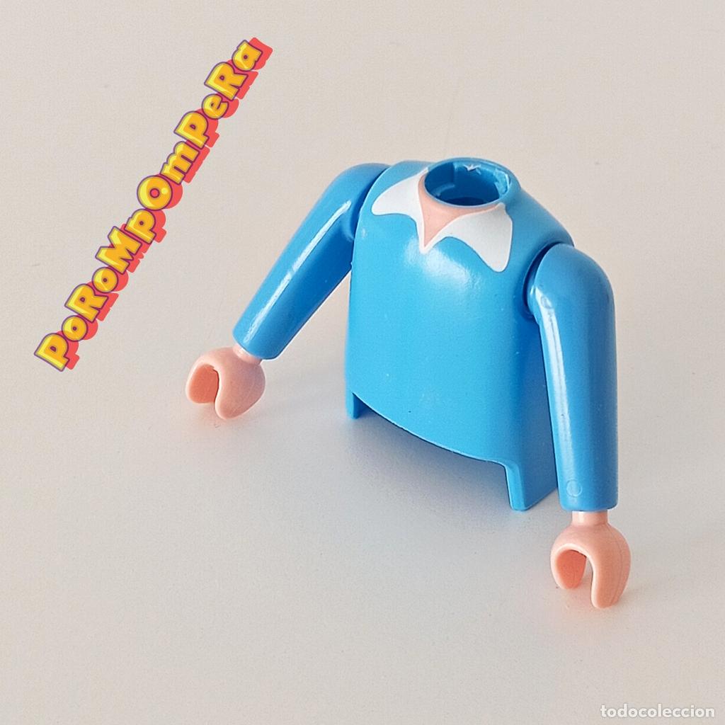 Playmobil: PLAYMOBIL torso azul claro + brazo a juego manga larga jersey camisa ropa COMPLETAR/CUSTOM O1