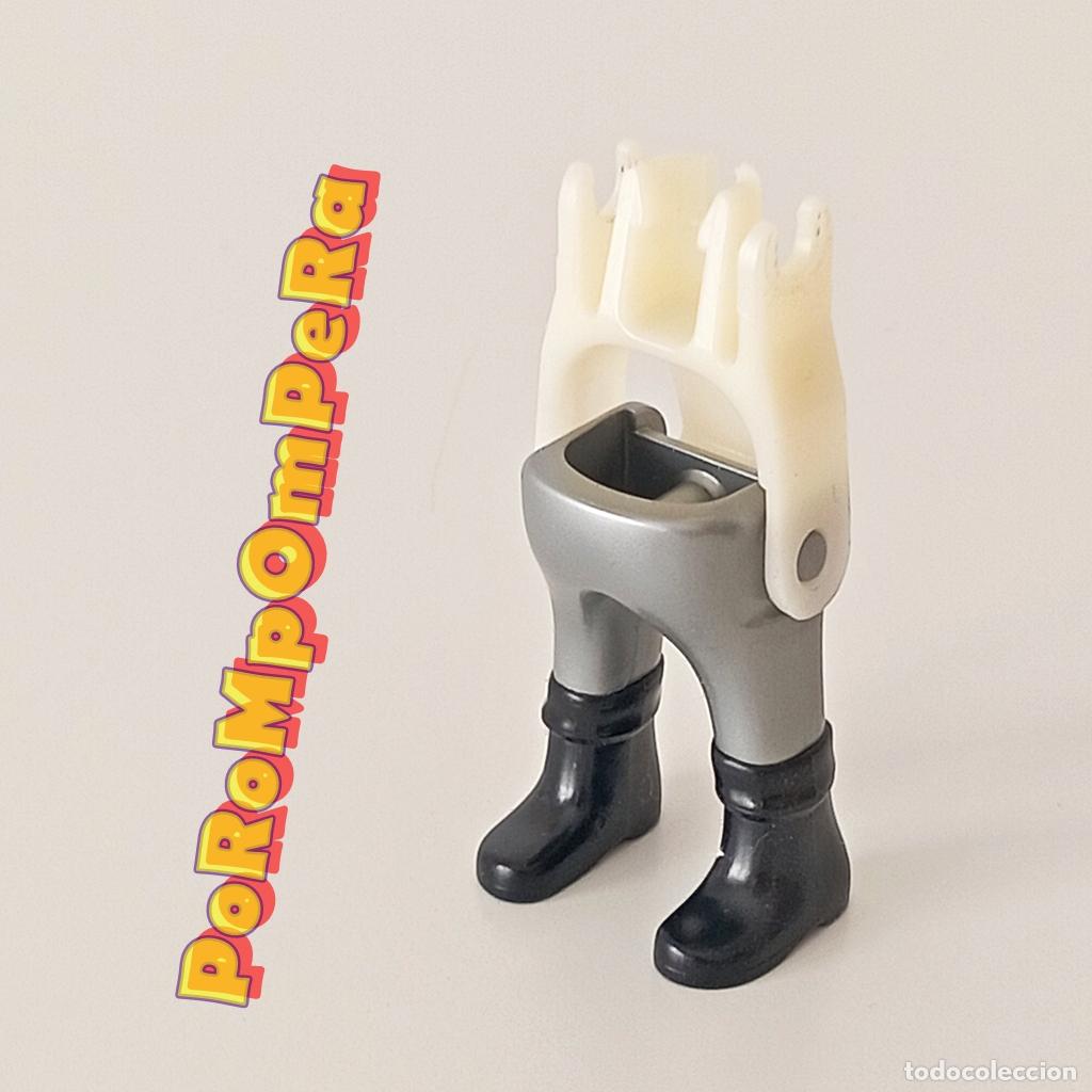 Playmobil: PLAYMOBIL pierna pantal&oacute;n barriga plateado bota negra + esqueleto CUSTOM/COMPLETAR medieval O1