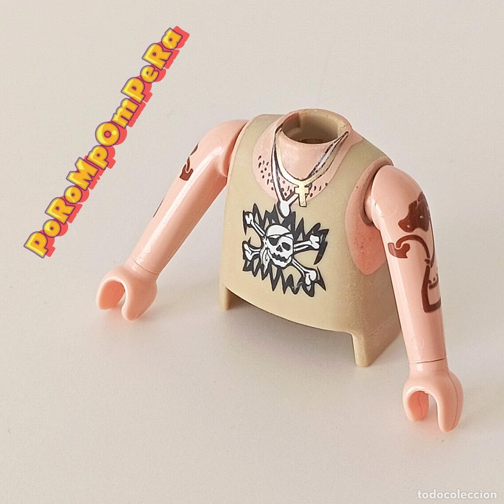Playmobil: PLAYMOBIL torso camiseta calavera + brazo tatuado a juego CUSTOM/COMPLETAR O1