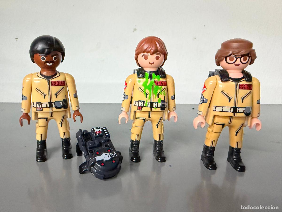 Playmobil: playmobil LOTE 3 FIGURAS GHOSTBUSTERS CAZAFANTASMAS CON MOCHILA HALLOWEEN -mix30R