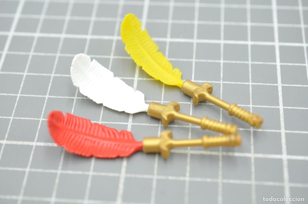 Playmobil: WSK107 Playmobil, 3 abanicos egipcios plumas