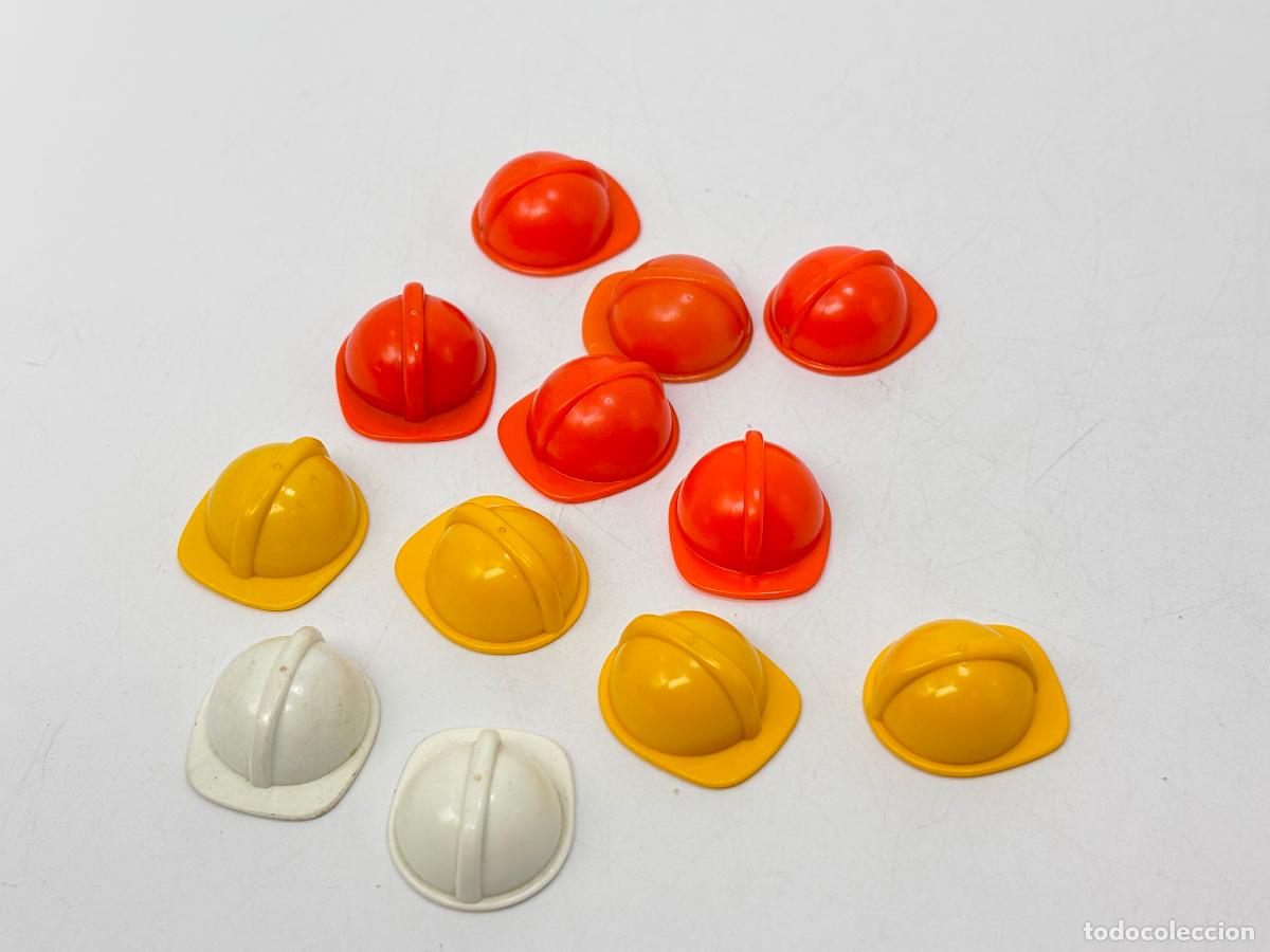 Playmobil: Playmobil lote casco obra.blanco naranja amarillo