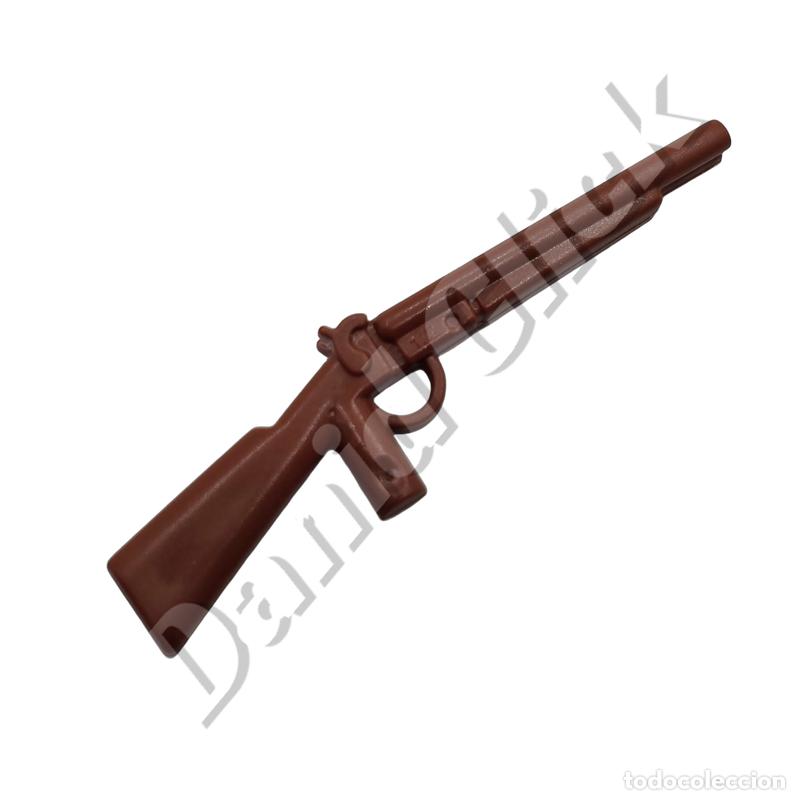 Playmobil: Playmobil Rifle Marr&oacute;n Oeste Escopeta Fusil Ca&ntilde;&oacute;n Largo Vaqueros