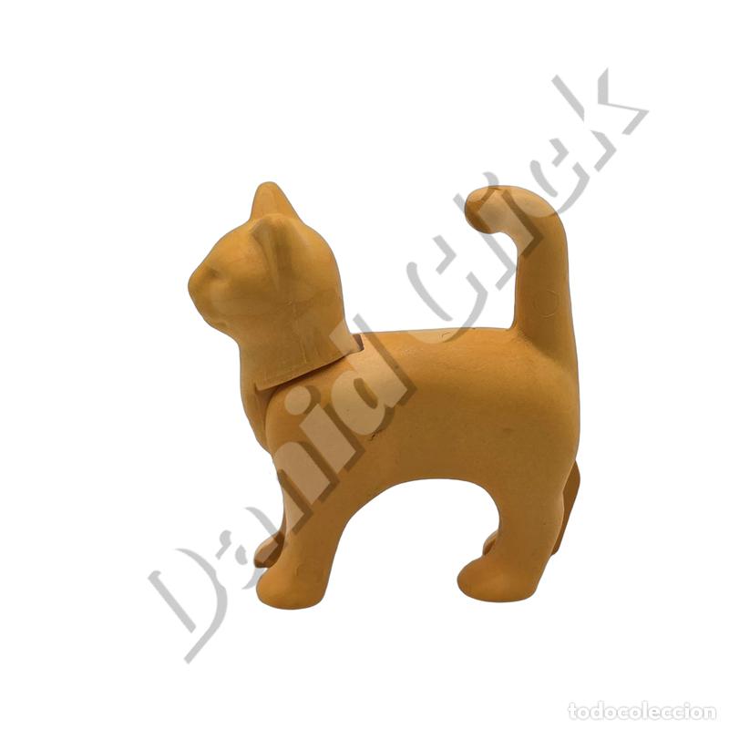 Playmobil: Playmobil Gato Naranja Com&uacute;n Mascota Casa Granja Cabeza Articulada