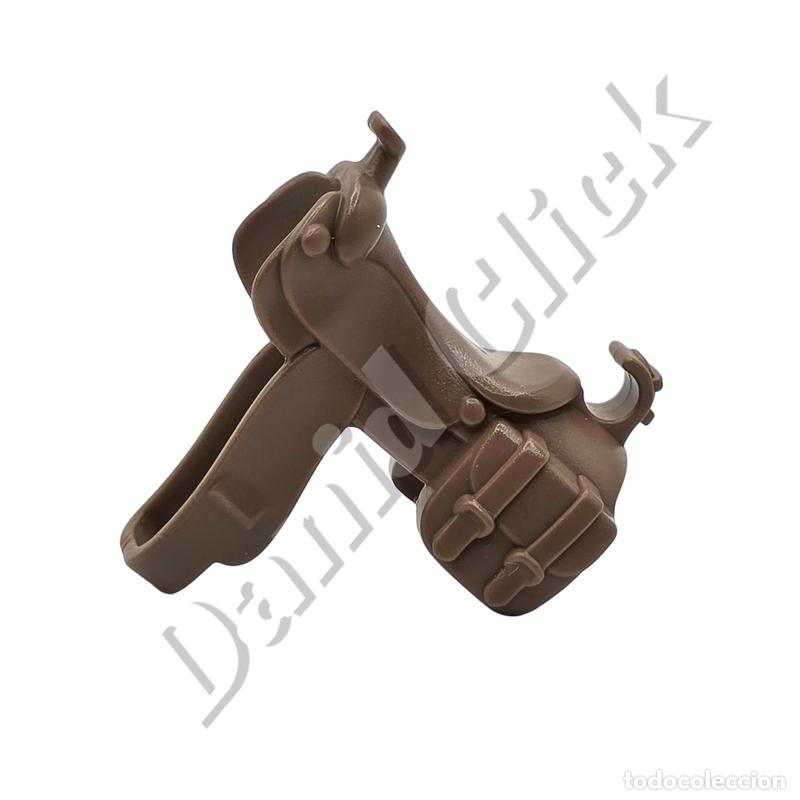Playmobil: Playmobil Silla de Montar Marr&oacute;n Montura Caballo Oeste Caballer&iacute;a Medieval