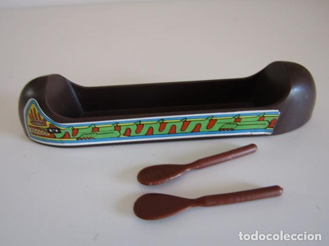 Playmobil: DIFICIL CANOA INDIA MARRON OSCURO DE LA 1&ordf; &Eacute;POCA RAR PLAYMOBIL