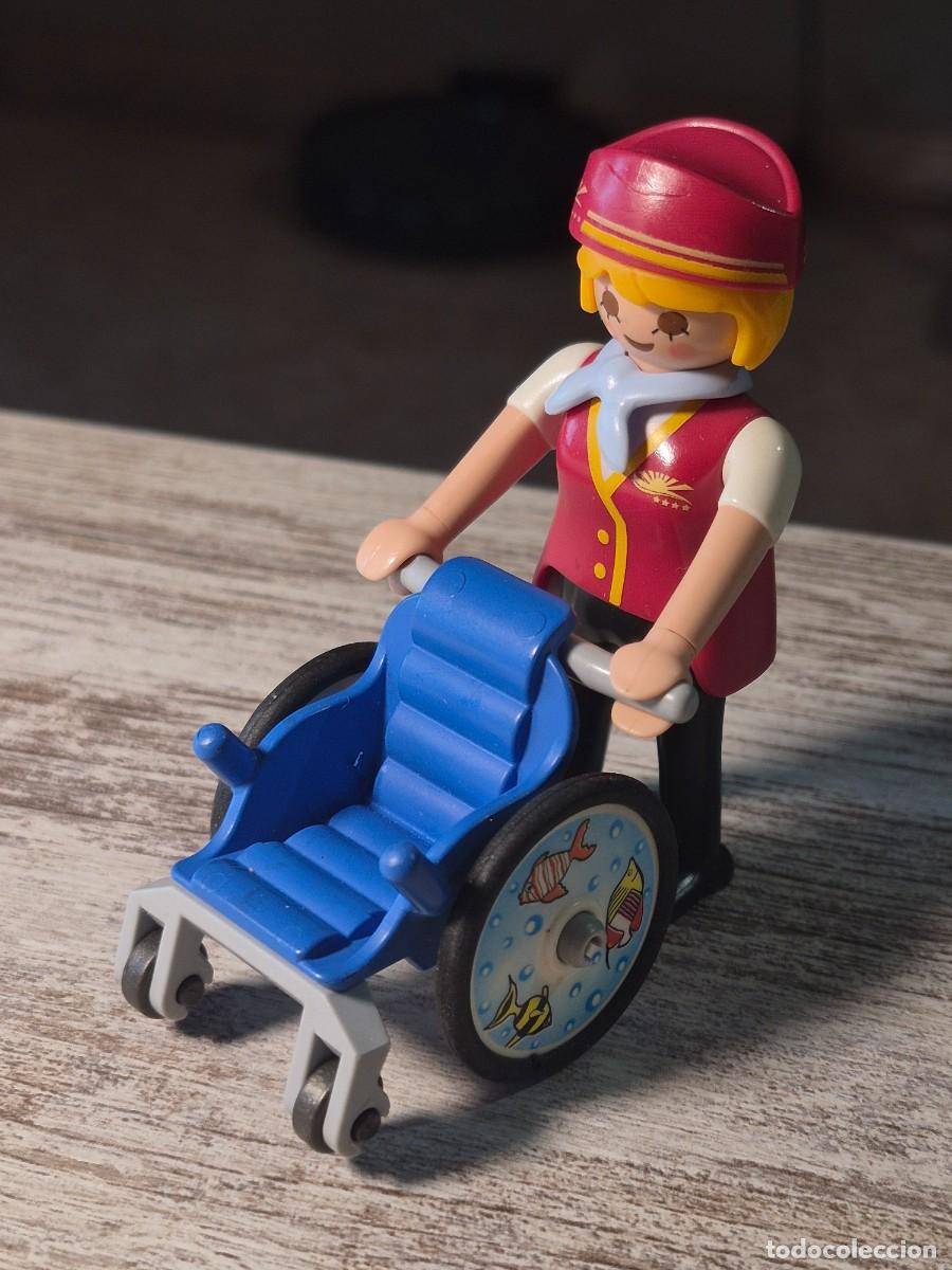 Playmobil: Figura mu&ntilde;eco asistente vuelo silla ruedas barco Accesorio Complemento Playmobil
