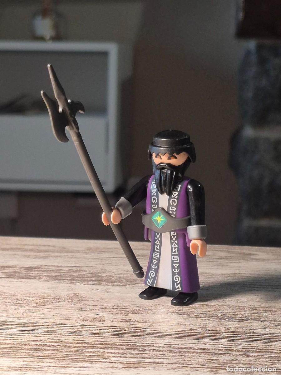 Playmobil: Figura mu&ntilde;eco Mago medieval brujo Accesorio Complemento Playmobil